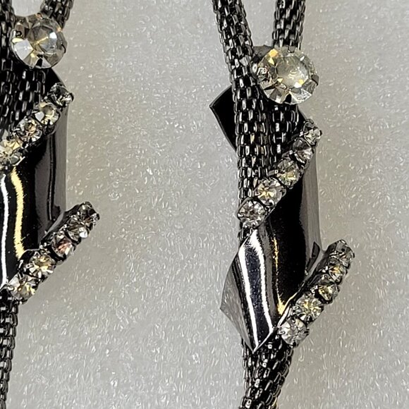 Long Dangling Black Earrings - Picture 3 of 5